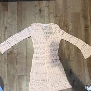 crochet peach cardigan